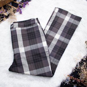 high rise wide leg gingham pants